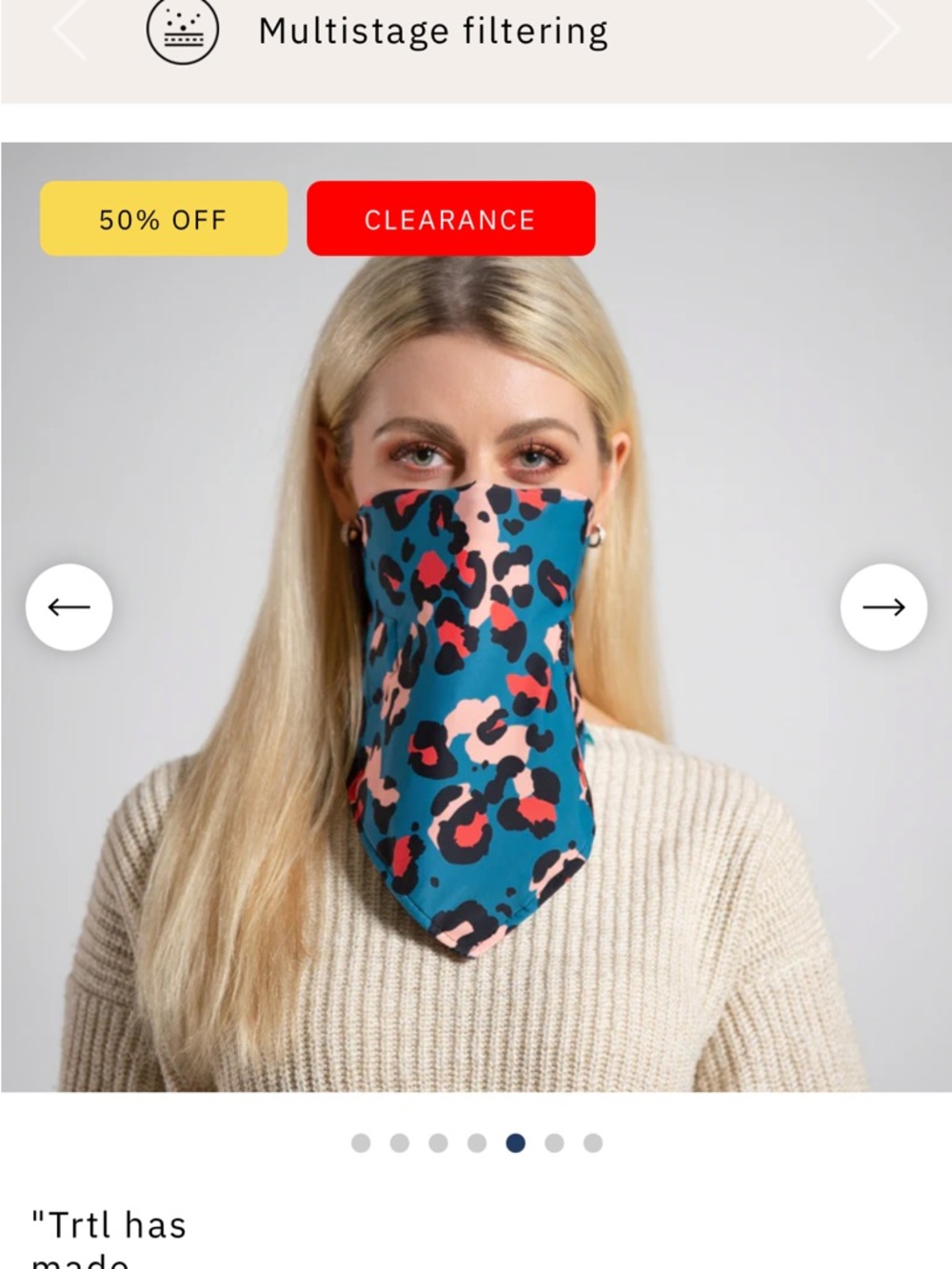 Leopard-Print Teal Face Mask Scarf for Women